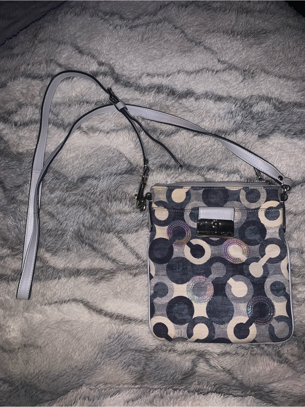 Women’s Blue Coach Crossbody Sequin Bag